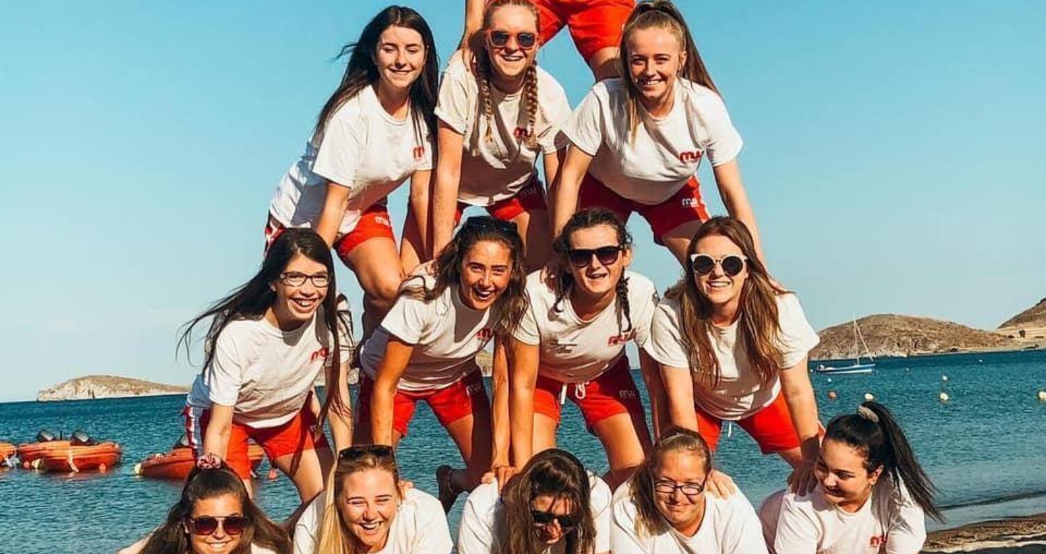 Sarah, on top of the pyramid