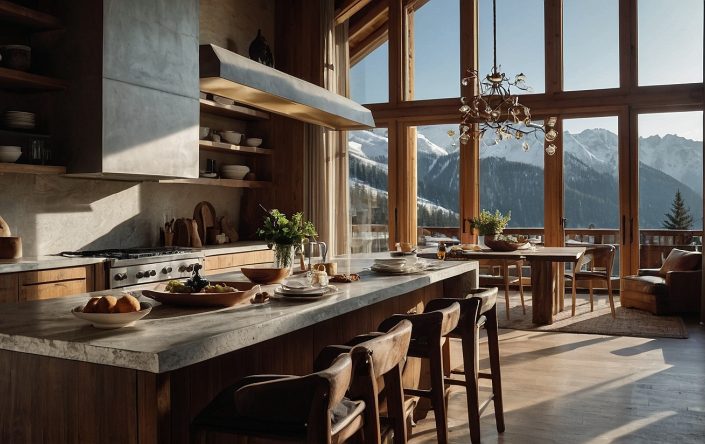 Leonardo Kino XL Highend private chalet kitchen warm wood tone 2