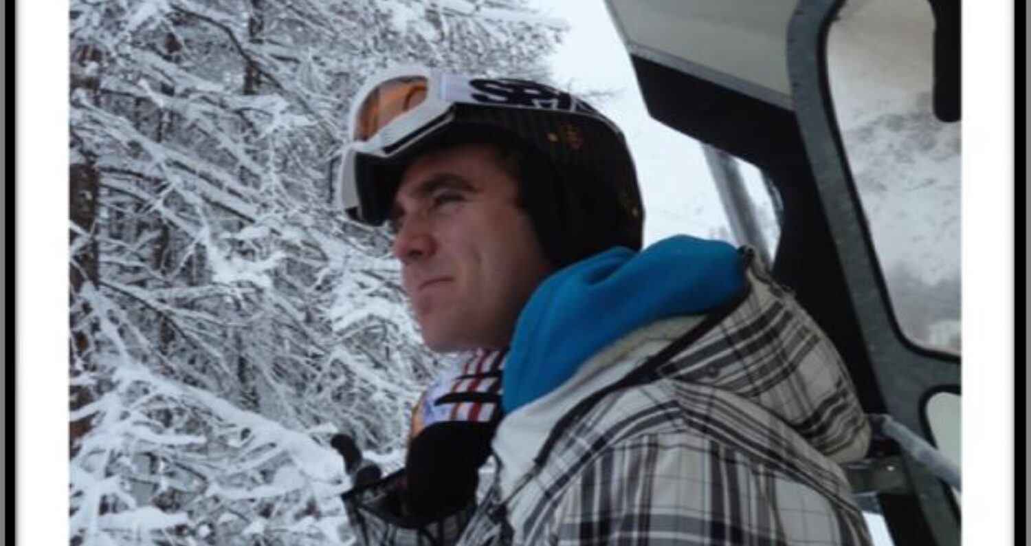 Kev on a snowy day in the Alpes