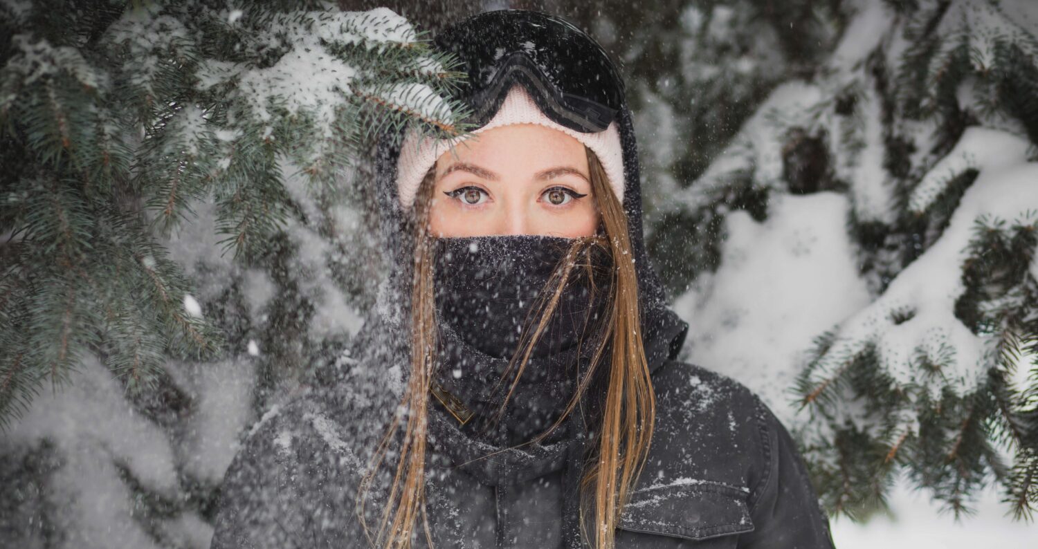 Skier With Face Mask