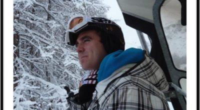 Kev on a snowy day in the Alpes