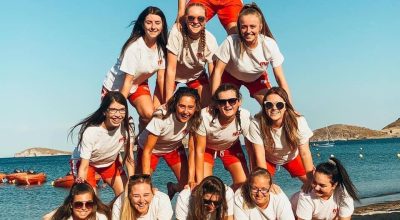 Sarah, on top of the pyramid